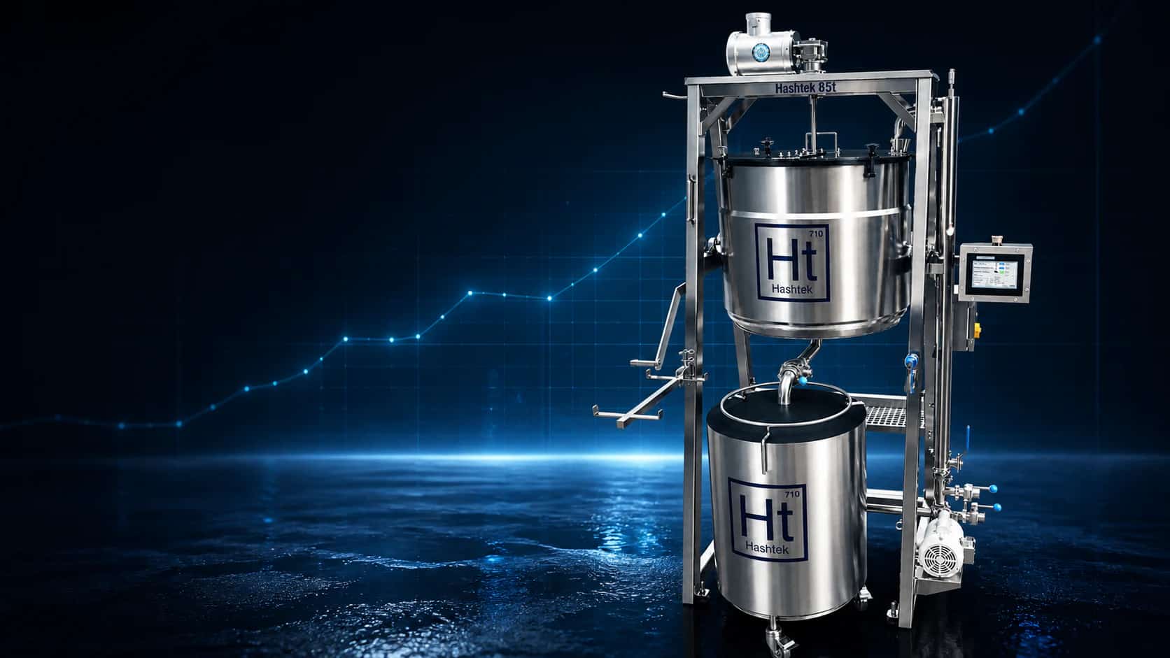 Hashtek 85T solventless extraction system with a subtle production growth model