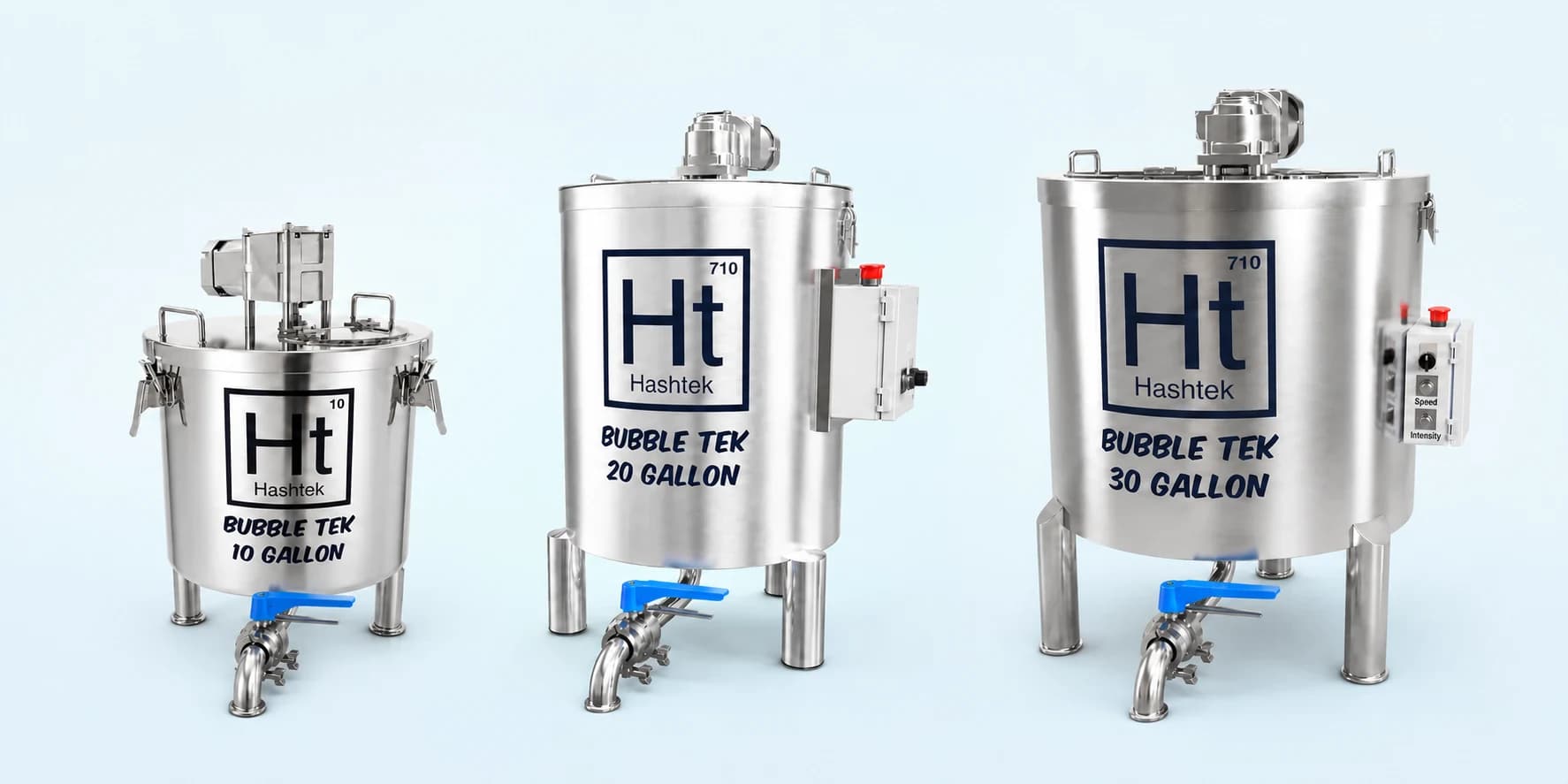BubbleTek 10, 20, and 30 gallon wash machines