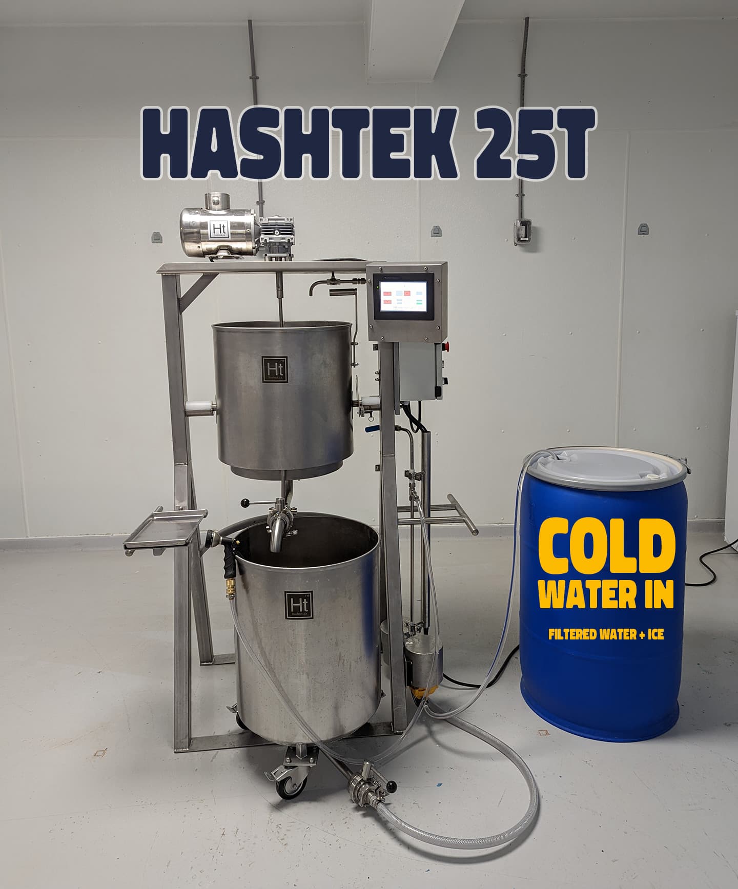 Hashtek 25t filled for an ice water hash wash