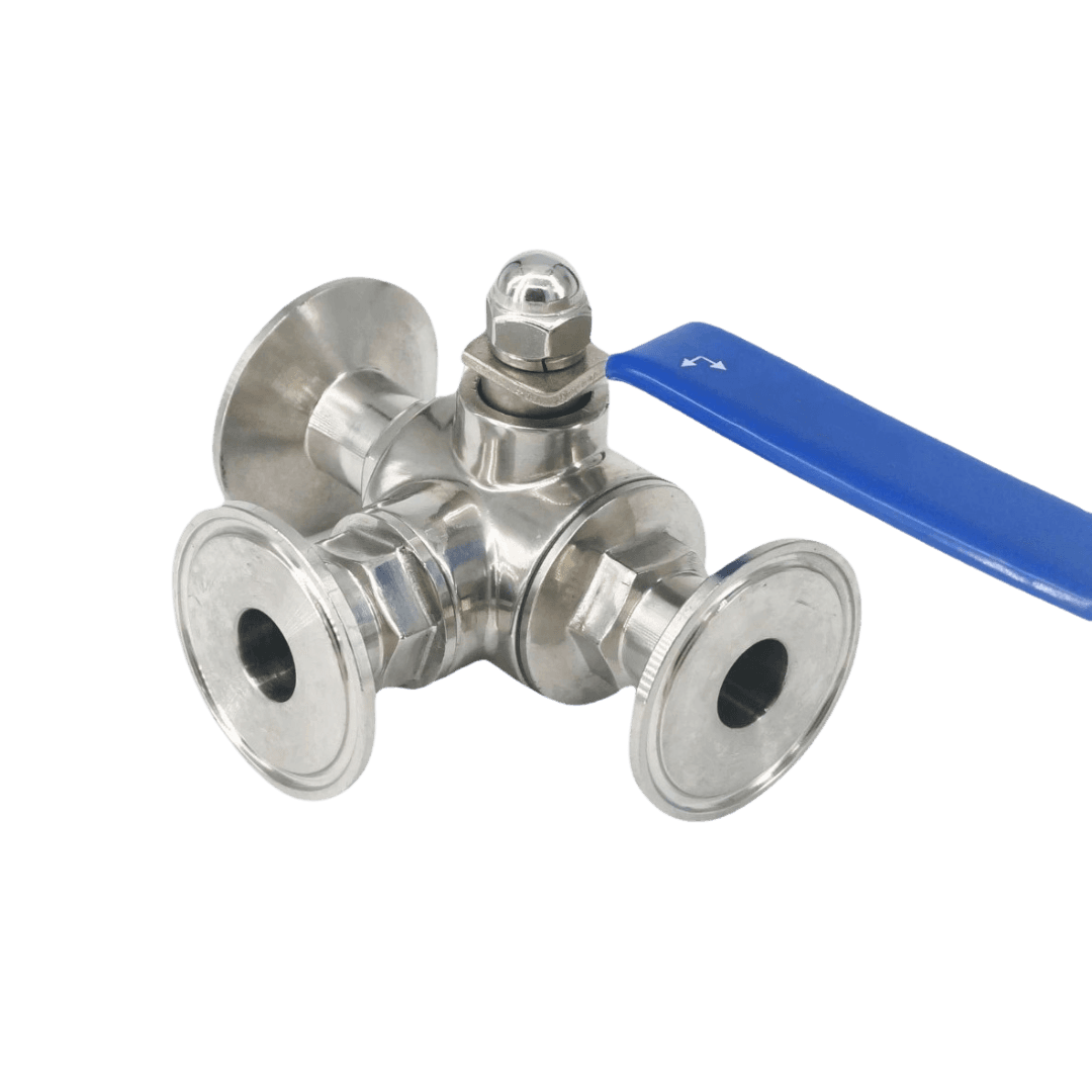 Stainless Steel 3-Way Tri-Clamp Valve