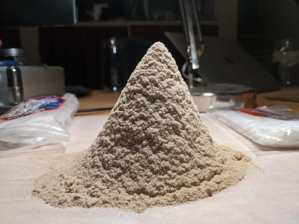 sifted bubble hash ready to press into hash rosin